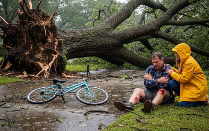 can i file claim for injury caused by falling tree